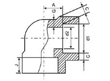 ソケットの溶接90º肘